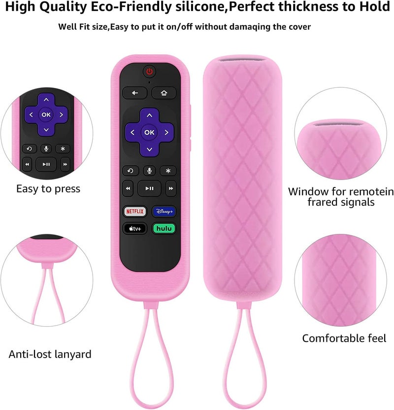 Climberer [3Pack] Remote Case Cover Compatible with TCL/Hisense roku TV |Sharp Roku TV | Roku Express 4K+，Glow in The Dark Makes it Easy to find - Image 4